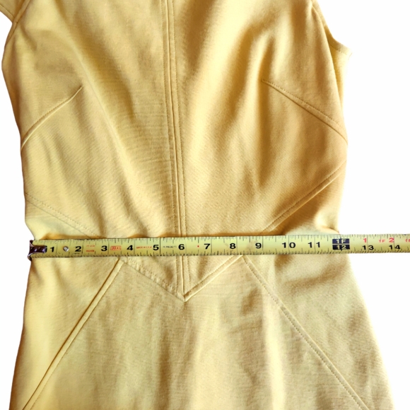 DVF Diane von Furstenberg Helen cap sleeve sheath Buttery Yellow Sz 6 $365 - Picture 6 of 11
